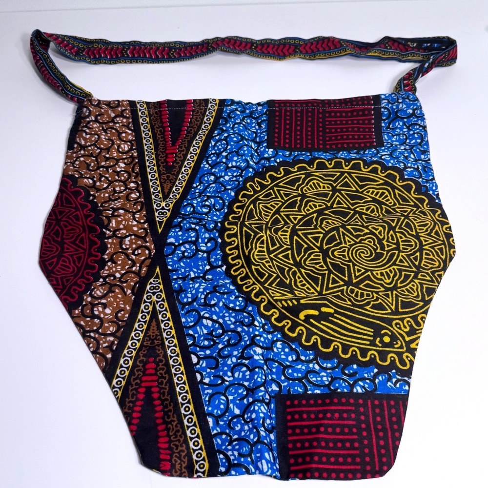 African Market Cotton Art Wax Print Tote Shoulder Bag Ethnic Boho Global Tribal